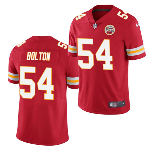 Men's Kansas City Chiefs #54 Nick Bolton Red NFL 2021 Draft Limited Stitched Jersey Men's Kansas City Chiefs #54 Nick Bolton Red NFL 2021 Draft Limited Stitched Jersey